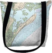 Betsy Drake TY12318ONM 16 x 16 in. Ocean City New Jersey Nautical Map Tote Bag - Medium
