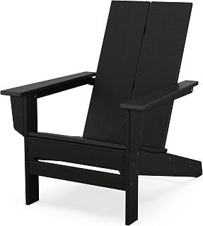 Polywood Contemporary Modern Adirondack Chair in Black