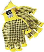 MCR Safety Unisex 9369 Cutpro 7-gauge Dupont Kevlar Aramid Shell Fingerless Cut Resistant Work Gloves,Pvc Dots on Both Sides