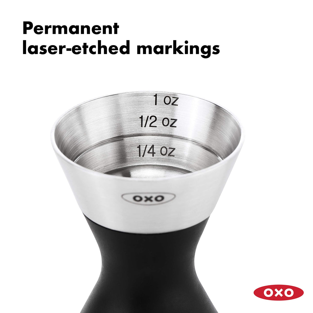 Steel Double Jigger by OXO – 1 EA, 30.0 milliliters, Stainless Steel, Steel, Model 31050003