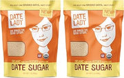 Date Sugar, Organic Sugar Substitute for Baking, 2 Pack, 1 lb – Date Lady | Made From 100% Organic Whole Dates; Vegan, Paleo, Gluten Free and Kosher; 2 lb Total; Does Not Dissolve in Drinks