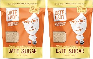 Date Sugar, Organic Sugar Substitute for Baking, 2 Pack, 1 lb – Date Lady | Made From 100% Organic Whole Dates; Vegan, Paleo, Gluten Free and Kosher; 2 lb Total; Does Not Dissolve in Drinks