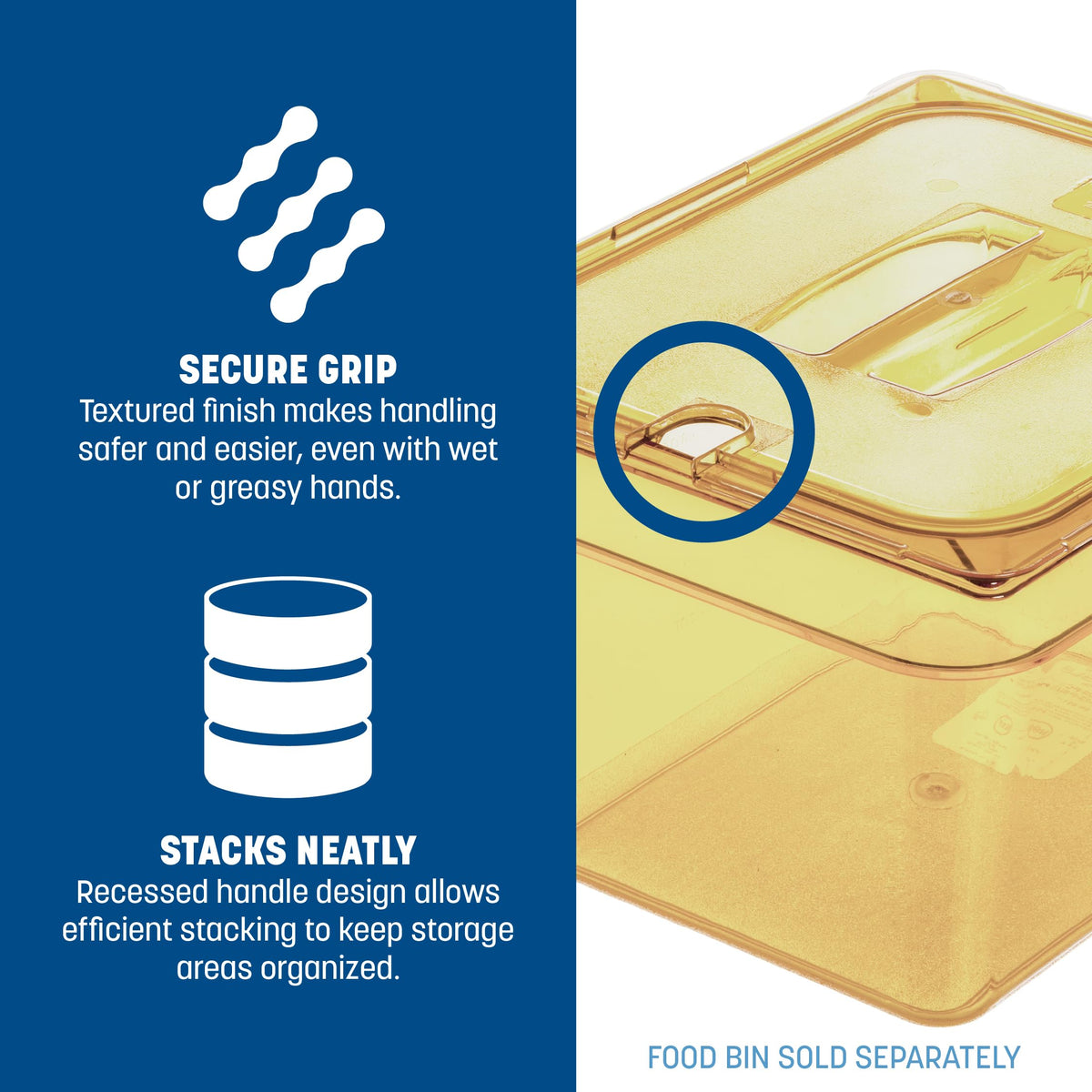Carlisle FoodService Products 1 Count (Pack of 1) / Amber / Handled Lid Storage & Transport