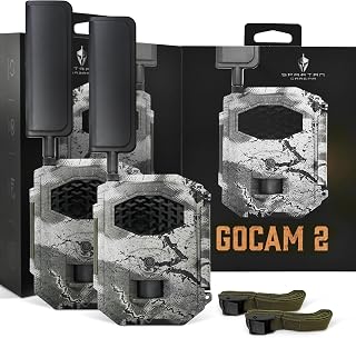 GoCam2 Cellular-2 Pack, APP Control Trail Camera, 4G LTE, 1080P Video, FHD Photos, No Glow, Night Vision, Motion Activated, IP65 Water Resistant (Spartan Areus, Verizon)