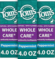 Tom's of Maine Whole Care Natural Anticavity Fluoride Toothpaste 3 Pk, 4 oz