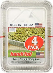 Handi-Foil 44002-7 Stuffing Pans, 1.84" Height, 9" Width, 12.75" Length, 4 count