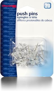 Officemate Pushpins, Clear, Pack Of 20 (92607)