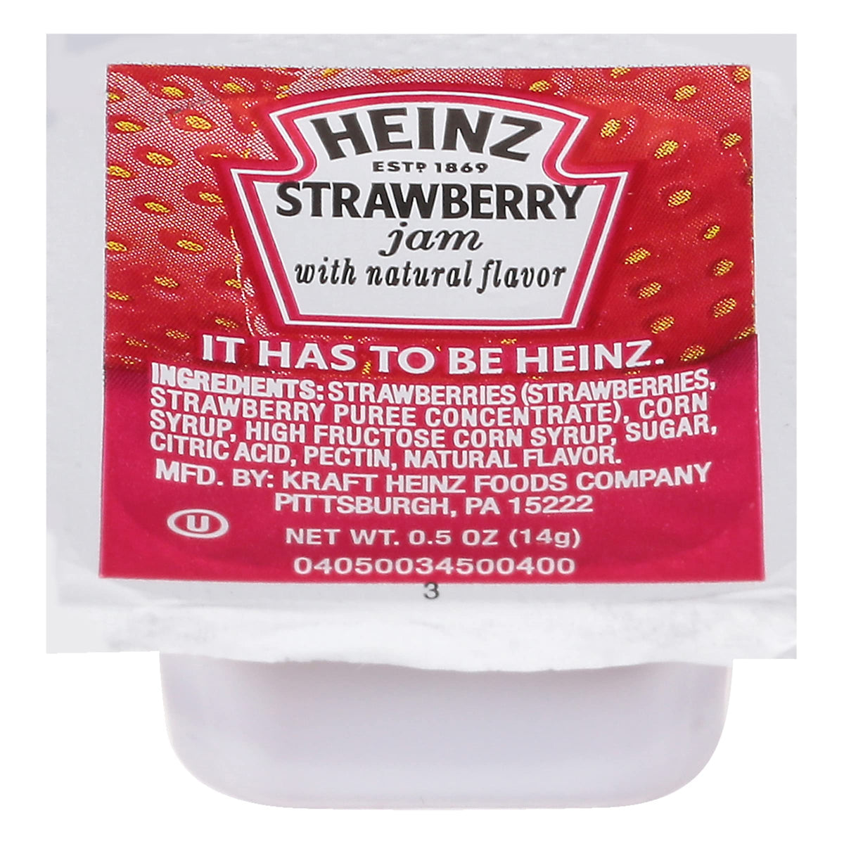 Single Serve Strawberry Jam (200 ct Casepack) by HEINZ – 0.5 Ounce (Pack of 200), Pack of 200, Model 1300054220