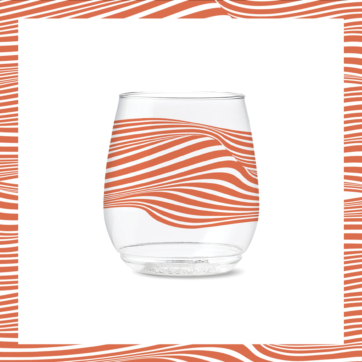 POP 14oz Vino Designer Series - Lines by TOSSWARE – Vino, 14 fluid_ounces, Plastic, Lines 1, Pack of 6