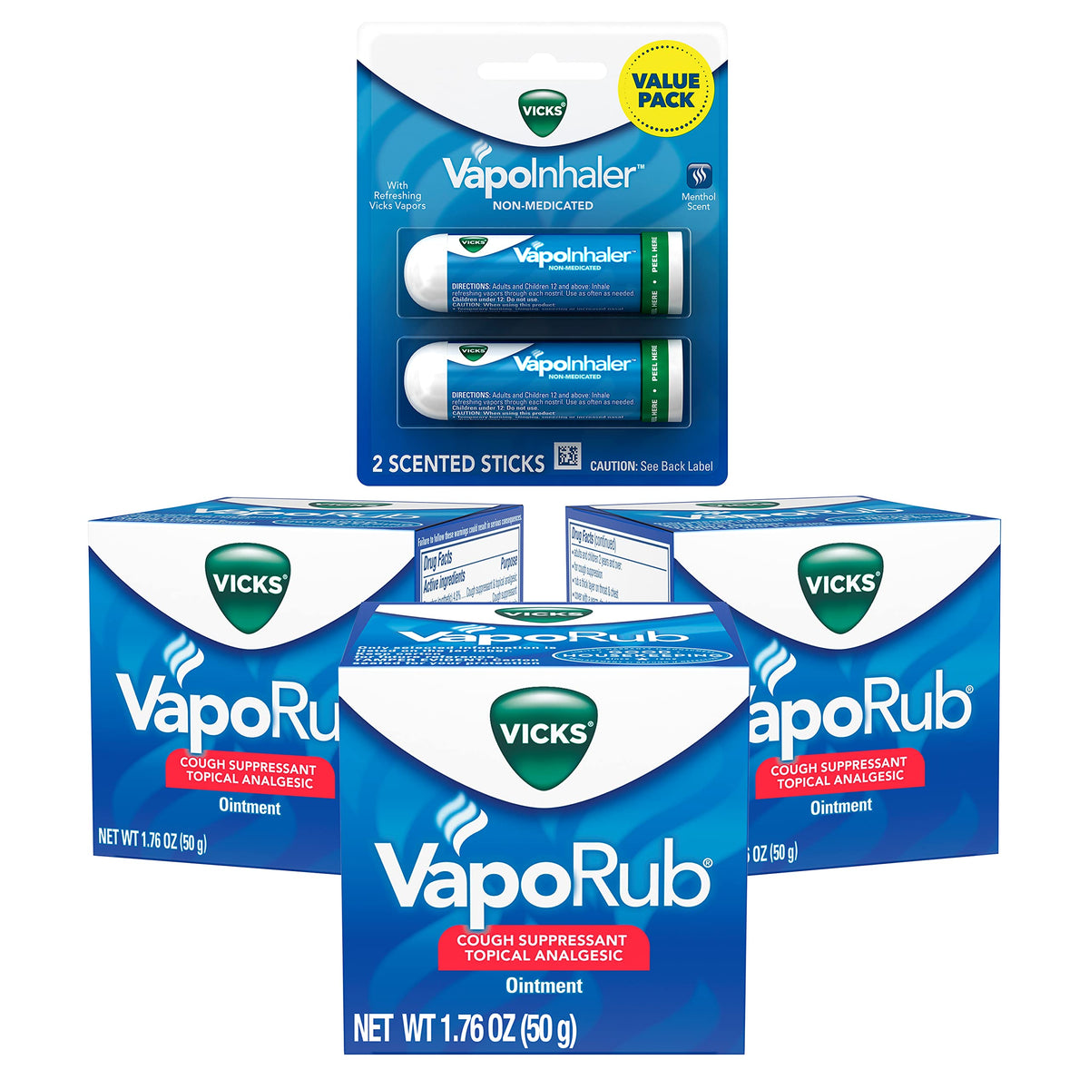 VapoInhaler 2 pack & Vicks Vapo Rub 3 pack – 2 Count