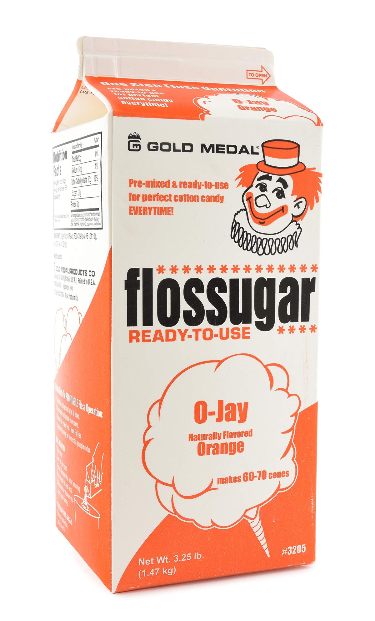 Flossugar Flavour: Orange by Gold Medal – 52 Ounce (Pack of 1), Orange, Model 93205CT