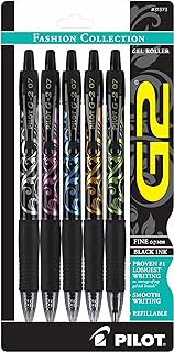 PILOT G2 Premium Rolling Ball Gel Pens, 0.7 mm, Black Ink Pens, 5-Pack