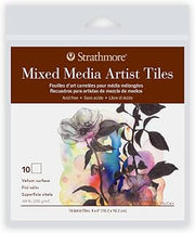 Strathmore 400 Series Artist Tiles Mixed Media Paper Pack, Heavyweight (184lb/300g), 10 Sheet, 4x4 inch, 1 Count