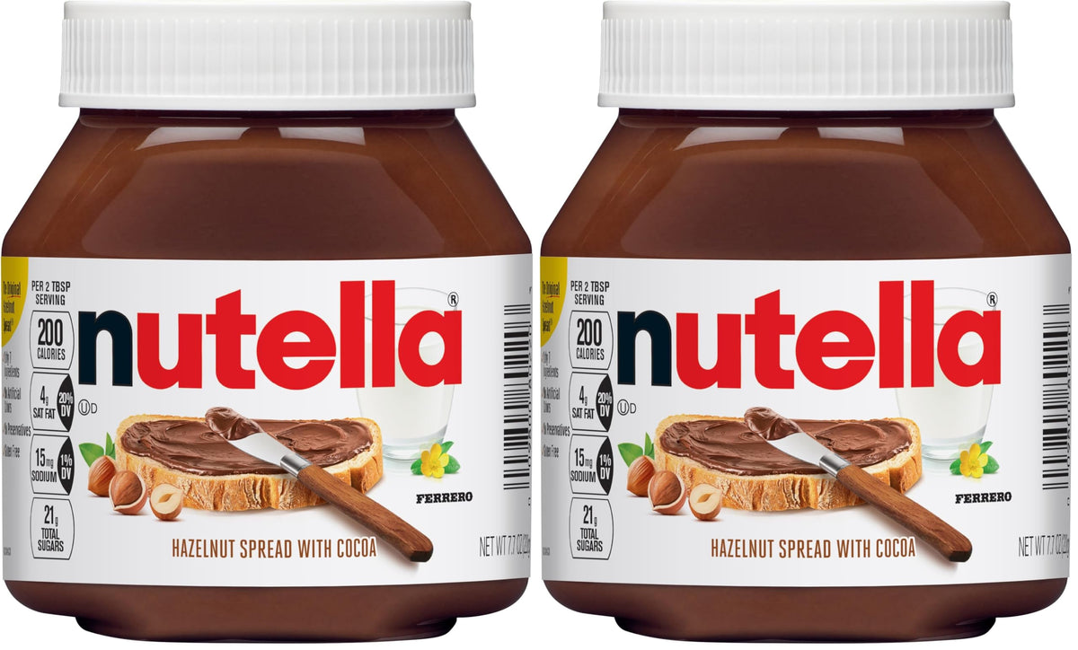 Hazelnut with Cocoa Spread by Nutella – 7.7 Ounce (Pack of 2), Brown, Pack of 2, Model 009800802203