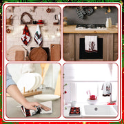 Sratte Christmas Kitchen Towels, Microfiber Dish Towels, 6 Pack Red Black Buffalo Plaid