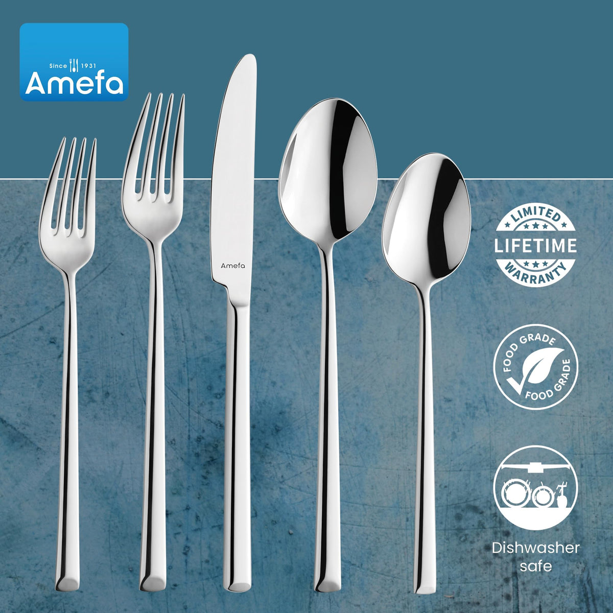 Amefa Metropole / 3.35" H x 9.84" L x 4.5" W / Formal Dinner Knives