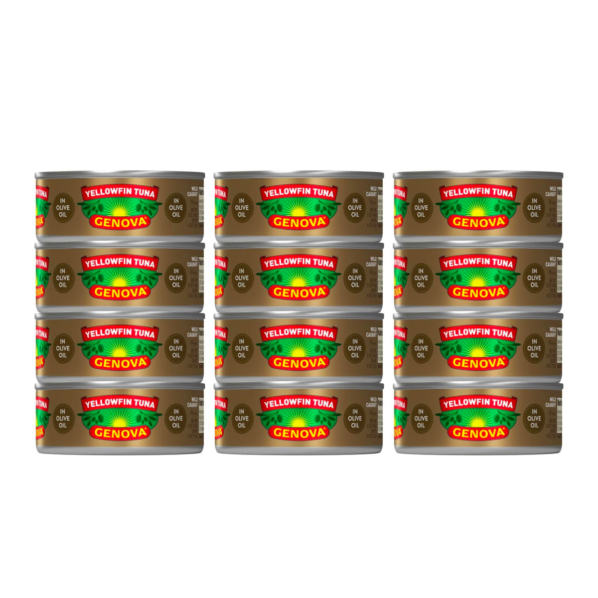 Genova Yellowfin Tuna in Olive Oil / 5 Ounce (Pack of 12) / 12 Tuna Fish