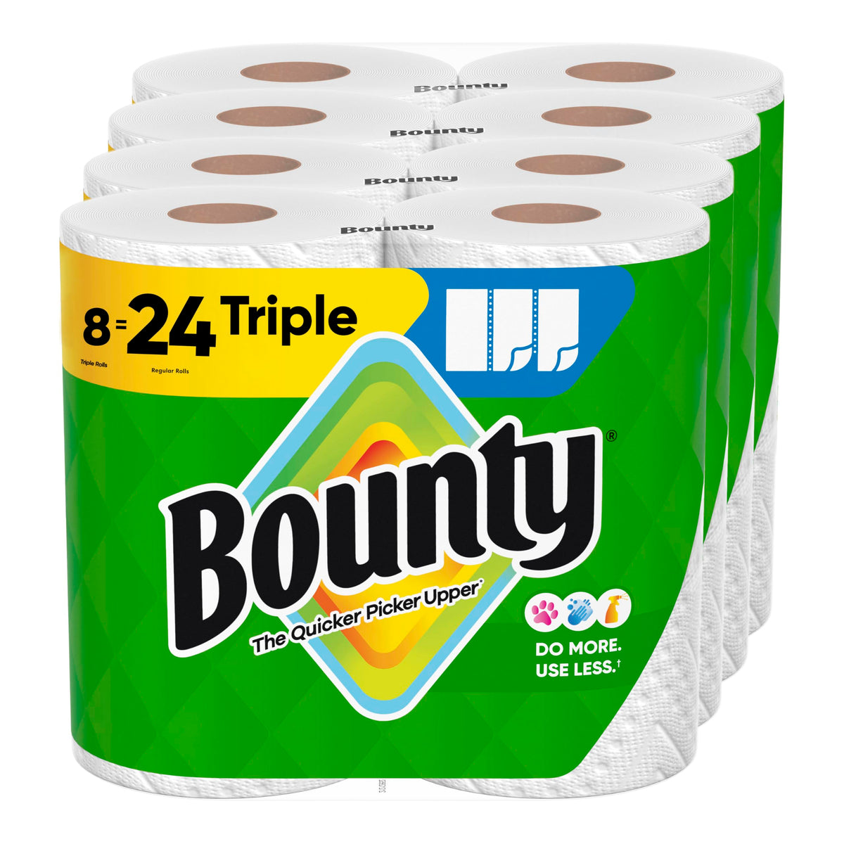 Bounty White / 8 Rolls (123 Sheets) / Triple Paper Towels