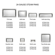 third size 6" deep 24 gauge anti jam pans by Thunder Group – Stainless Steel, Silver, Model STPA3136