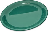 Carlisle FoodService Products Durus Resuable Plastic Plate with Narrow Rim for Buffets, Home, and Restaurant, Melamine, 9 Inches, Green, (Pack of 24)