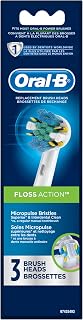 Oral-B Floss Action Electric Toothbrush Replacement Brush Heads Refill, 3 Count
