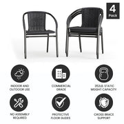 Flash Furniture Grey / Set of 4 / Contemporary Patio Dining Chairs