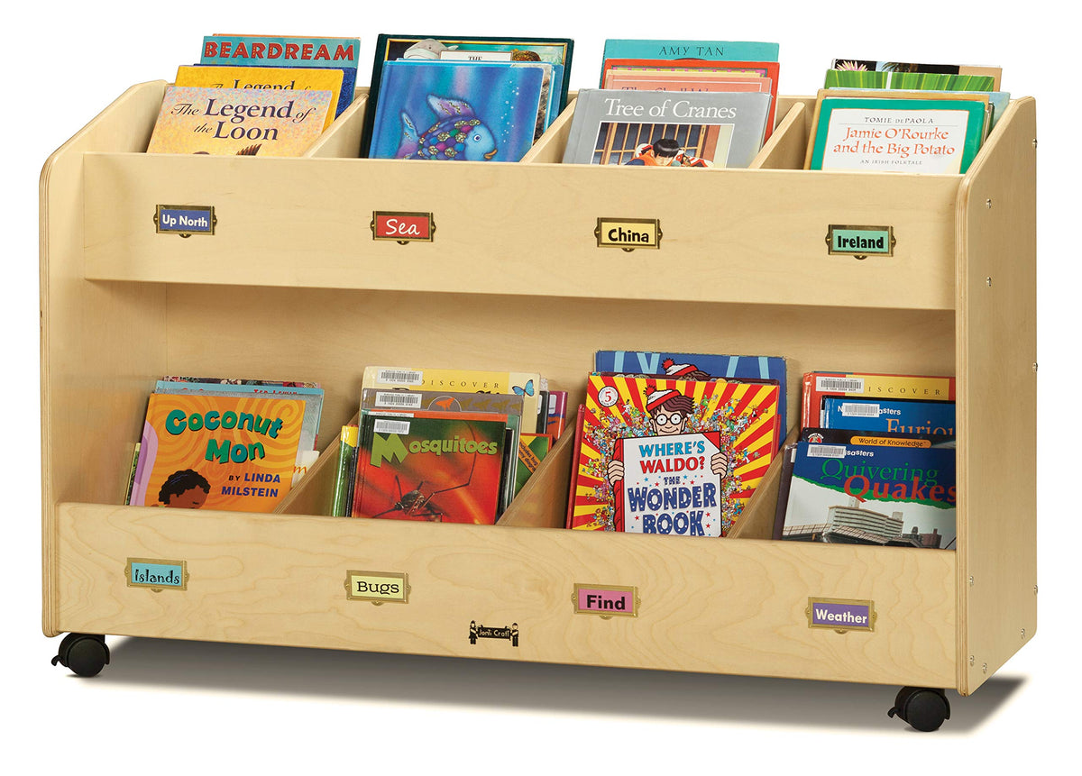 Mobile 8-Section Book Organizer by Jonti-Craft – 48 inches (W) x 16 inches (D) x 29.5 inches (H), Acrylic, Model 5369JC