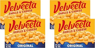 Velveeta Shells and Cheese Mac, 1 Box, for Easy Dinner or Dinner Sides, Original Flavor, Made with Real Cheese, 12 oz (Pack of 4)
