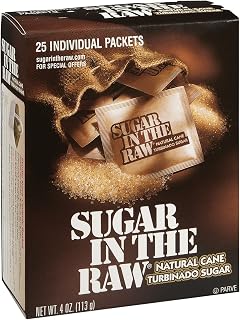 Sugar in the Raw Turbinado Cane Sugar Packets, Non-GMO Project Verified, Vegan and Gluten Free, 25 Packets (4 Oz) - 9 Pack