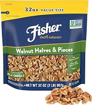 Fisher Walnut Halves & Pieces, Unsalted California Baking Nuts, 2 lb Bag