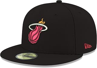 New Era NBA Miami Heat Men's Official 59FIFTY Fitted Cap, 7.125, Black