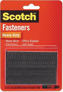 Scotch RFD7091 Heavy-Duty All-Weather Fasteners, 1-Inch x 3-Inch, Black, 2/Pack