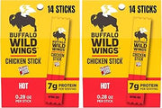 Slim Jim Chicken Sticks, Buffalo Wild Wings Hot, 7g Protein per Serving, Snack Size, Easter Basket Stuffer for Men, 0.28 oz. (14 Count) (Pack of 2)