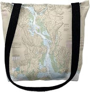 Betsy Drake TY12375M 16 x 16 in. Connecticut River Connecticut Nautical Map Tote Bag - Medium
