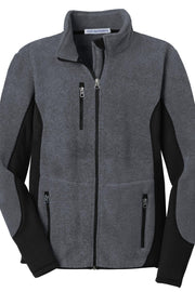 R-Tek Pro Fleece Full-Zip Jacket by Port Authority – Spandex, Charcoal Heather/ Black, Model SNM-755104