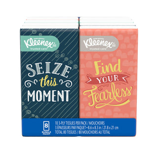 Facial Tissues by Kleenex – 10 Count (Pack of 8), Bamboo, White, Pack of 8, Model KCC11974CT
