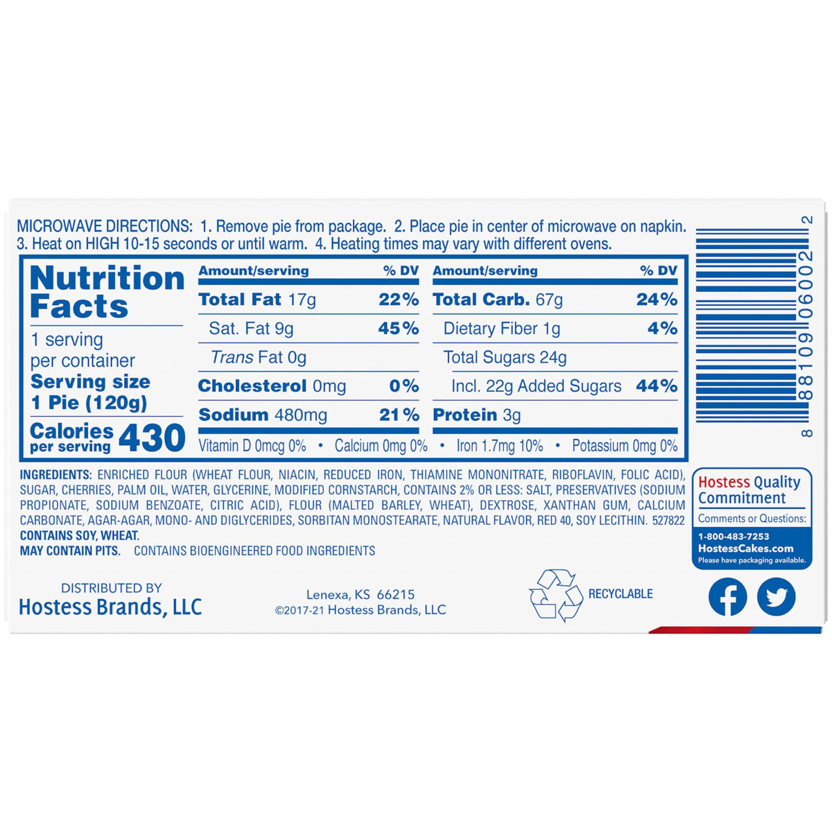 Cherry Fruit Pies (Pack of 8) by Hostess – 4.25 Ounce (Pack of 8), Model SEHOFC045