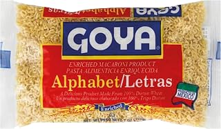 Goya Alphabet Pasta, Fun Pasta Noodles for Soups, Enriched Durum Wheat, 7oz