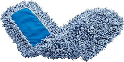 Rubbermaid Commercial Products Twisted Loop-Dust Mop Head Replacement 36-Inch Blue Cotton Refill for Industrial Use Fits Standard Size Mop Frame