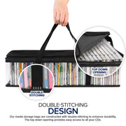 CD Storage Bags (6 Pack) - Transparent PVC Media Storage - Water Resistant CD Holder Case with Handles - Clear Plastic Carrying Game Bag Storage for CDs by Stock Your Home – Model