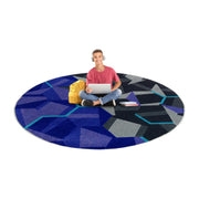 Kid Essentials Stealth Violet 13'2" Round Area Rug by Joy Carpets – 13'2" (Round), Nylon, Purple, Model 2134XLE-03