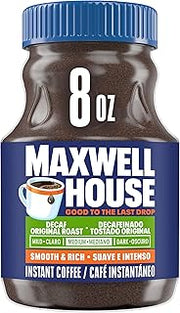 MAXWELL HOUSE Instant Coffee, Original Roast Decaffeinated, 8 oz Jar | Decaffeinated Instant Coffee, Classic & Rich, Smooth & Delicious, No Brewer Required, Roasted in the USA Since 1892