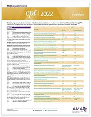 CPT Express Reference Coding Card 2022: Cardiology