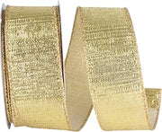 Reliant Ribbon Metallic Reflection Value Wired Edge Ribbon, Gold