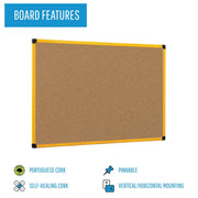 Industrial Series Ultrabrite Cork Bulletin Board by MasterVision – 48" x 72", Cork, Brown, Model CA2711721