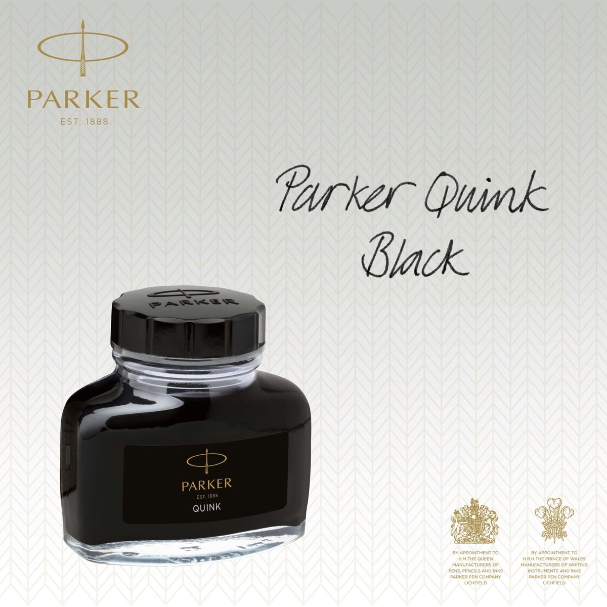 Quink Ink Bottle by Parker – 1.9 fl oz, Glass, Black Ink, Model 1950375