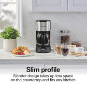 12 Cup Programmable Drip Coffee Maker With 3 Brew Strengths by Hamilton Beach – 12 Cups, 60.0 fluid_ounces, te Glass, Matte Black, Model 46280J