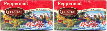 Peppermint Herbal Tea by Celestial Seasonings – 20 Count (Pack of 2), Pack of 2, Model 48869