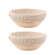 DOYOLLA Proofing Baskets, 8.5 Inch Round Rattan Set, Beige