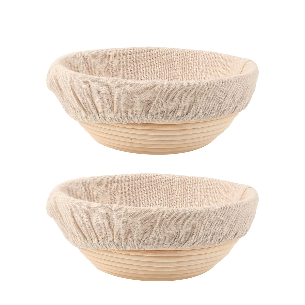 DOYOLLA Proofing Baskets, 8.5 Inch Round Rattan Set, Beige